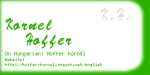 kornel hoffer business card
